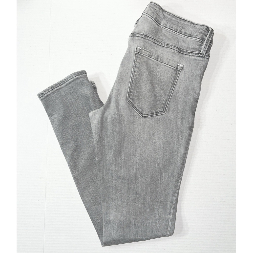 Athleta Sculpted Jeans Size 4 Gray Straight Leg Stretch Slimming Dark Academia